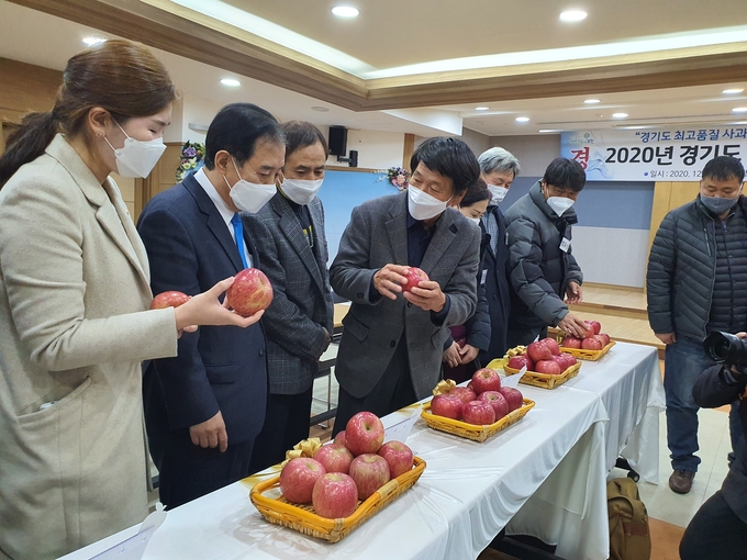 포천시는 올해 봄철 저온, 여름철 긴 장마 및 태풍 등 기상 여건이 좋지 않은 상황에도 불구하고 고품질의 사과를 생산해 ‘2020 경기도 사과품평회’에서 대상, 최우수상, 우수상, 장려상 등 수상한 농가를 격려하고 포천사과의 우수성을 널리 홍보해 사과산업 발전을 도모하고자 수상 기념식을 개최했다.